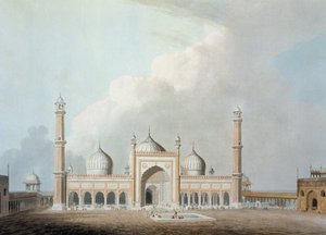Jummah Musjed、デリー、「東洋の風景」からのプレートXXIII、1797年公開（色のアクアチント）